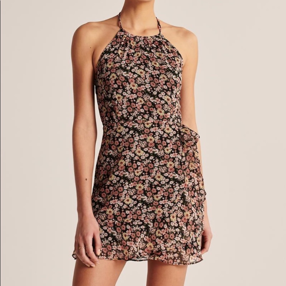 Ruffle Hem Halter Dress